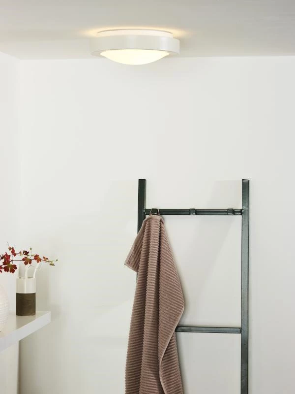 Lucide FRESH - Flush ceiling light Bathroom - Ø 27 cm - 1xE27 - IP44 - White - atmosphere 1